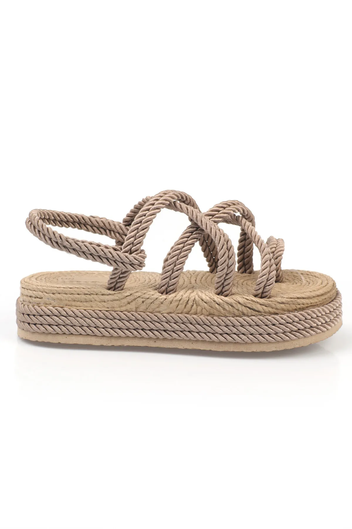 Capone Outfitters  Damen-Sandalen mit Keilabsatz und Schnürung