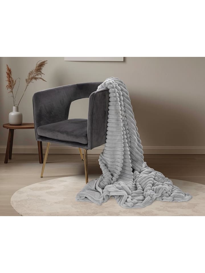 GMD Living Superweiche Kuscheldecke PLUSH, moderne Wohndecke in Silver (hellgrau) günstig kaufen 150 x 200 cm