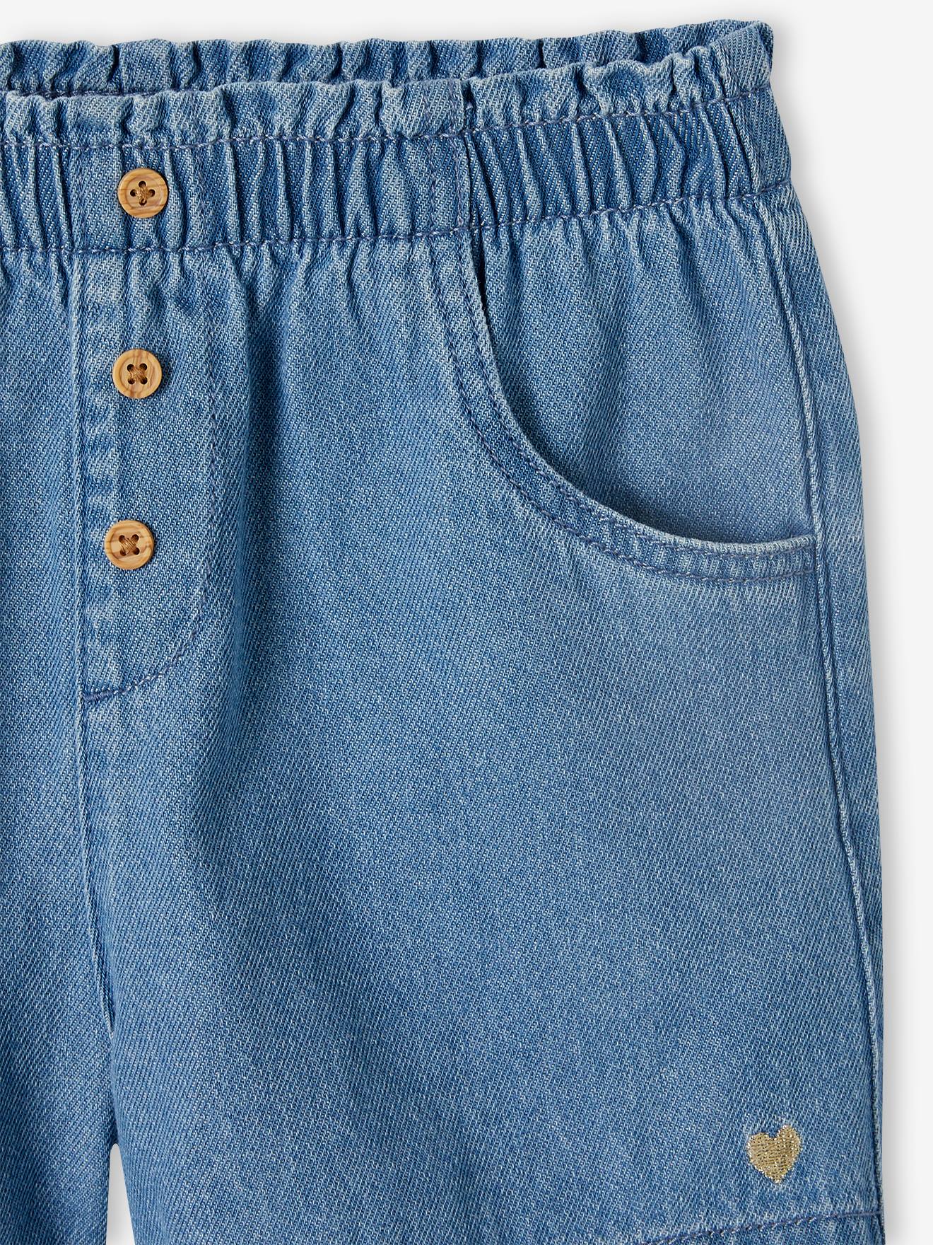 Vertbaudet Mädchen Jeansshorts mit Dehnbund - blue stone