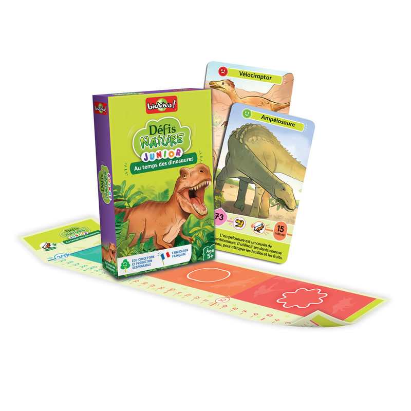 Jeu de cartes Défis nature Junior Le temps des dinosaures Bioviva