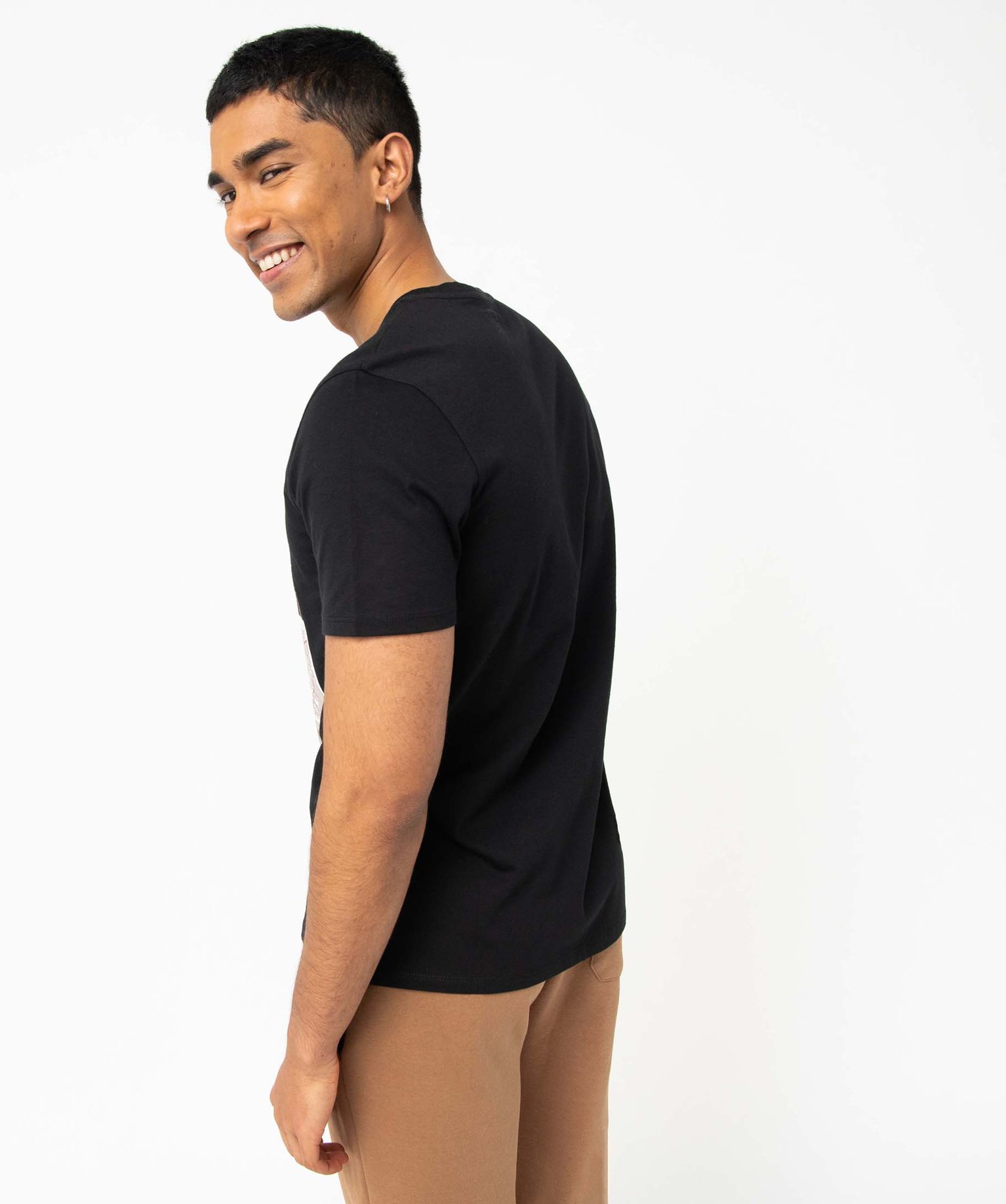 Tee-shirt homme à manches courtes imprimé Los Angeles noir | GEMO