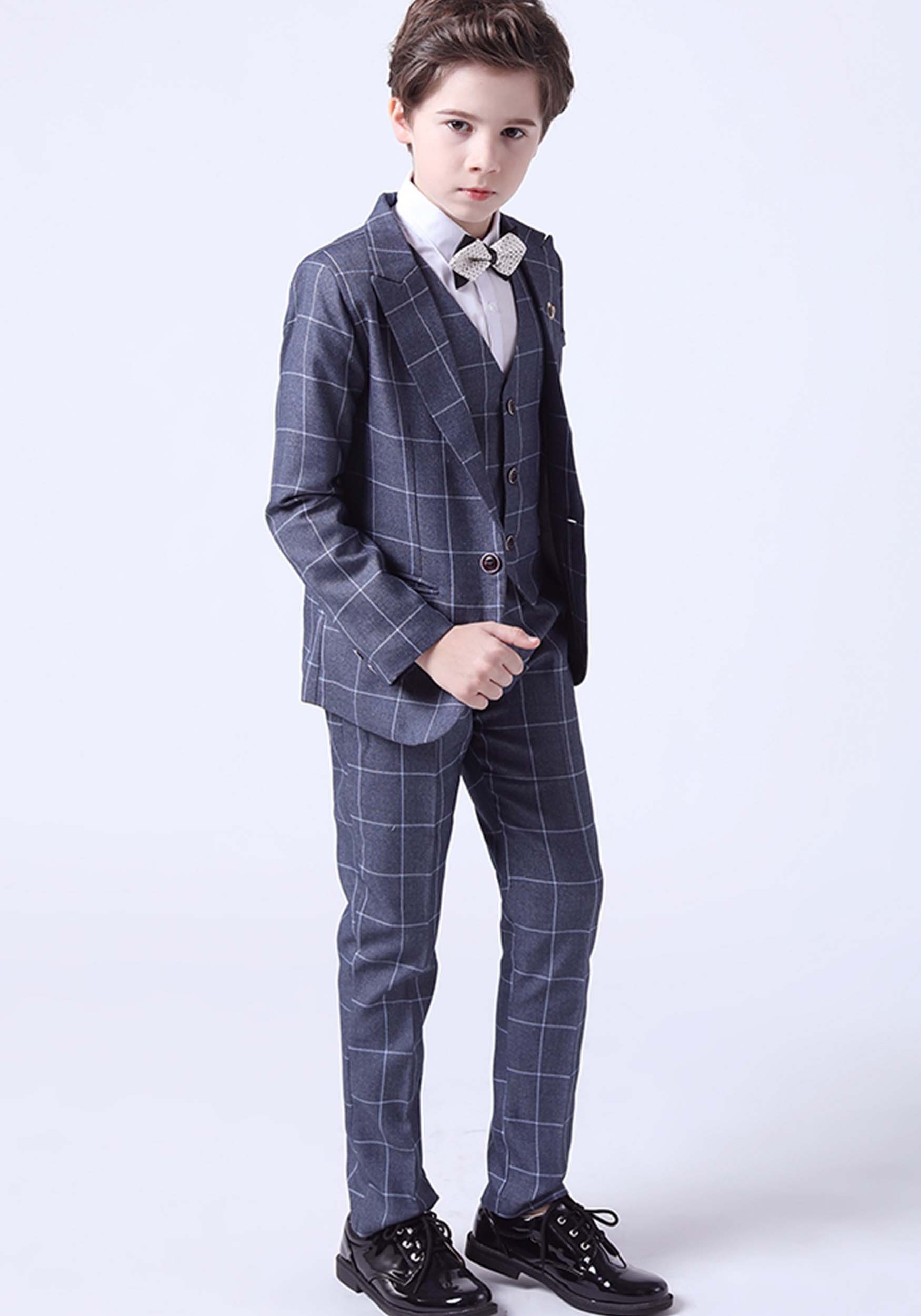 TOPMELON Kinderanzug Jungenanzug Gentleman(Set-4tlg) Hemd Weste Blazer Hose