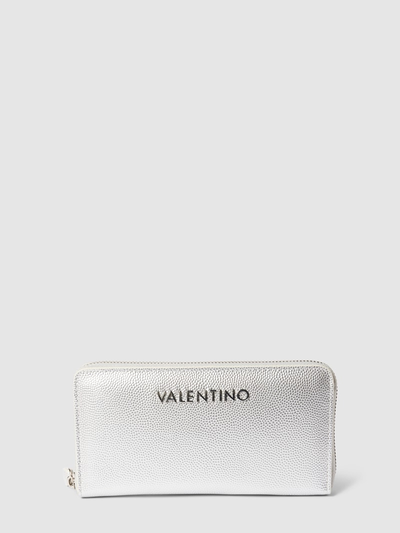 Portemonnaie mit Label-Detail Modell 'DIVINA' in silber