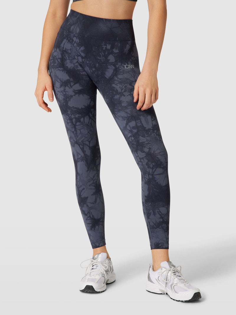 Leggings mit Allover-Muster Modell 'Seamless' in dunkelblau