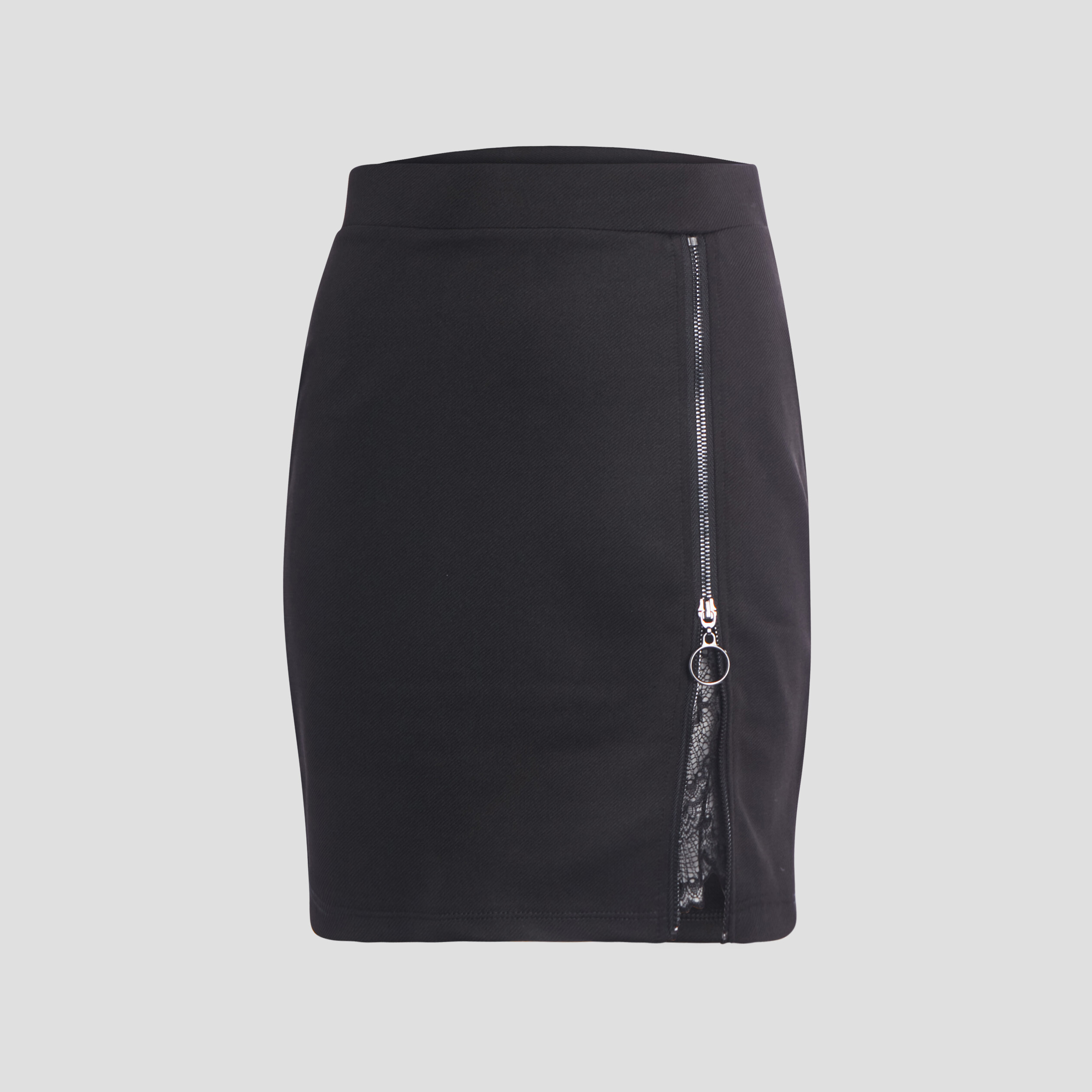 Jupe ajustée détail zippé noir femme | La Halle
