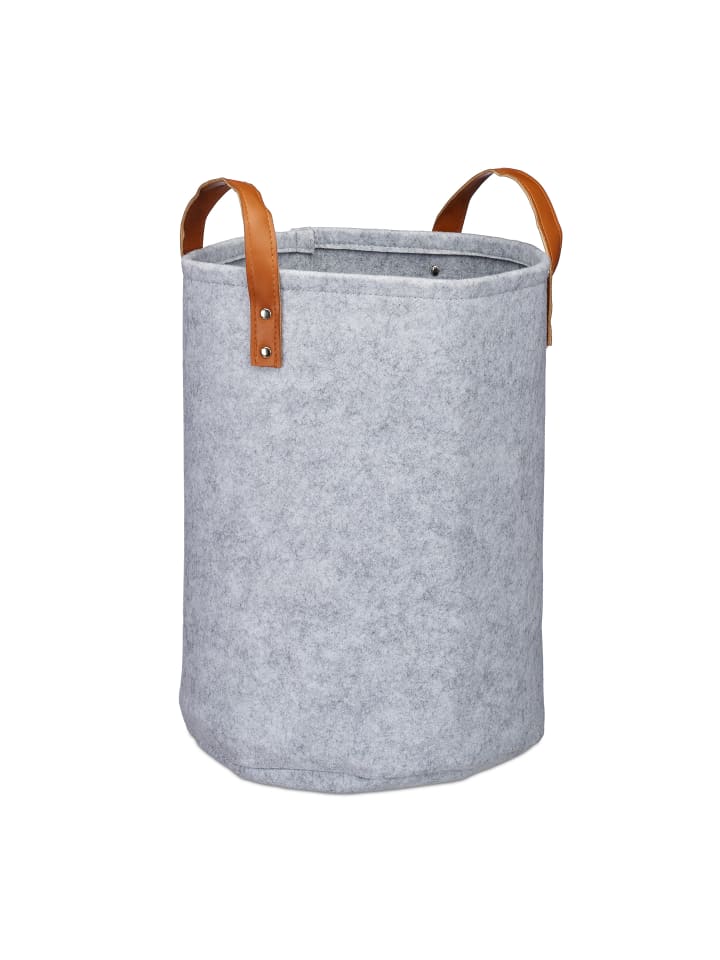 relaxdays Wäschekorb in Grau - (H)45 x Ø30 cm günstig kaufen onesize