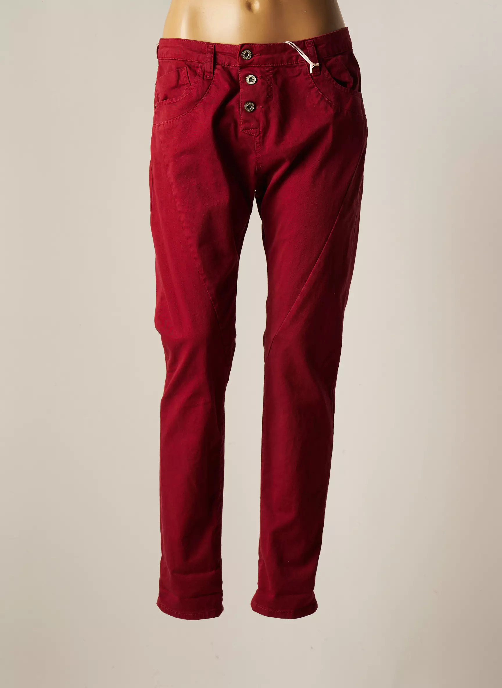 Please Pantalons Droits Femme couleur rouge