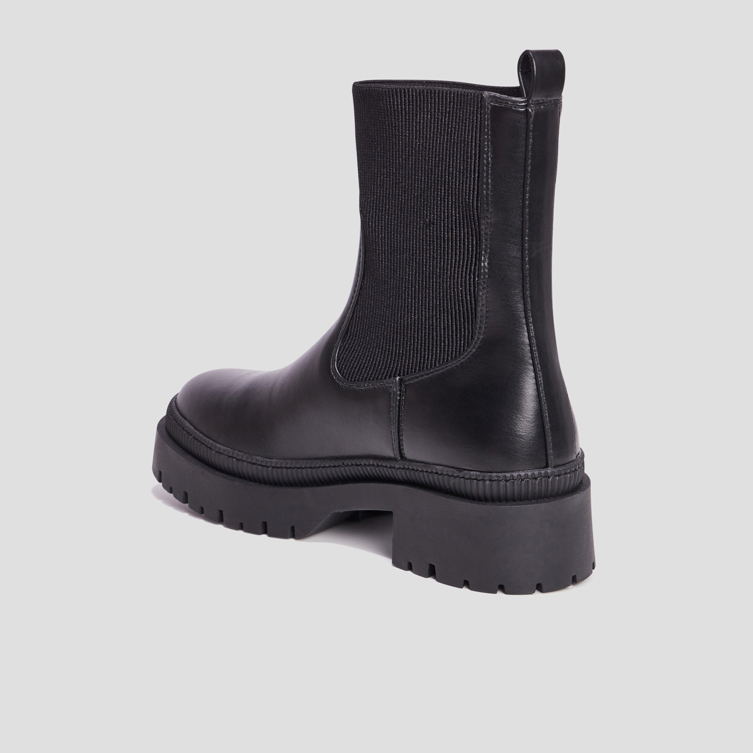 Bottines ranger crantées noir femme | La Halle