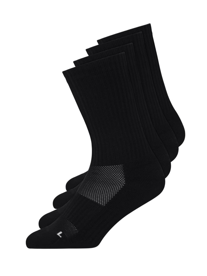 SNOCKS Hohe Laufsocken 4 Paar in Schwarz günstig kaufen