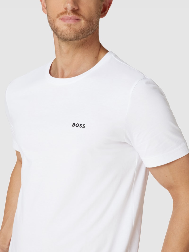 T-Shirt mit Label-Print Modell 'Tee 7' in weiß