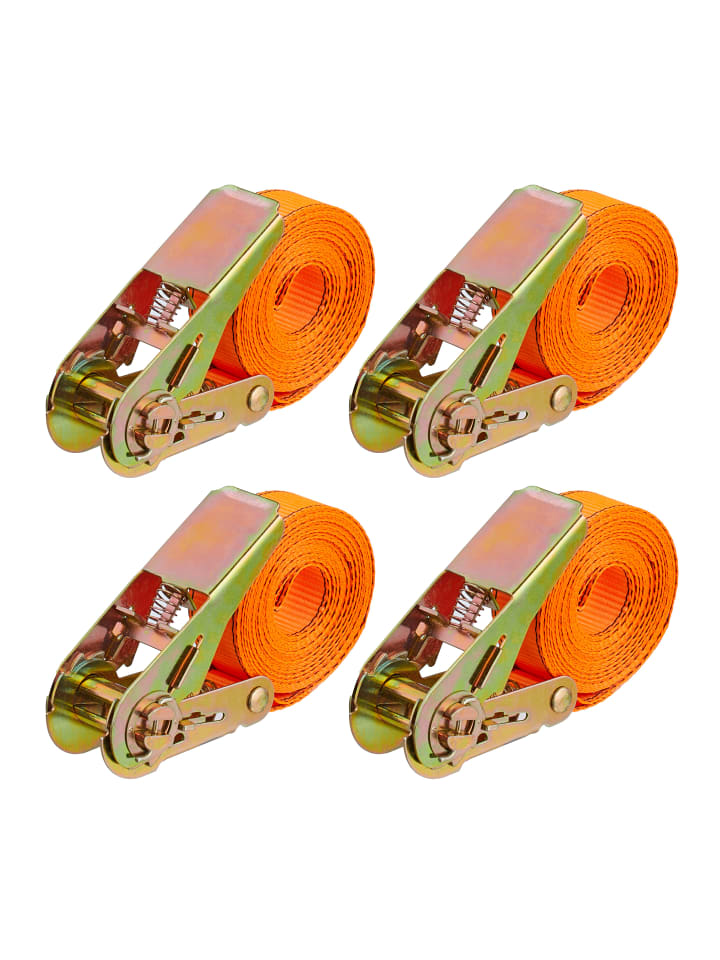 relaxdays 4 x Spanngurte in Orange - 4 m günstig kaufen onesize