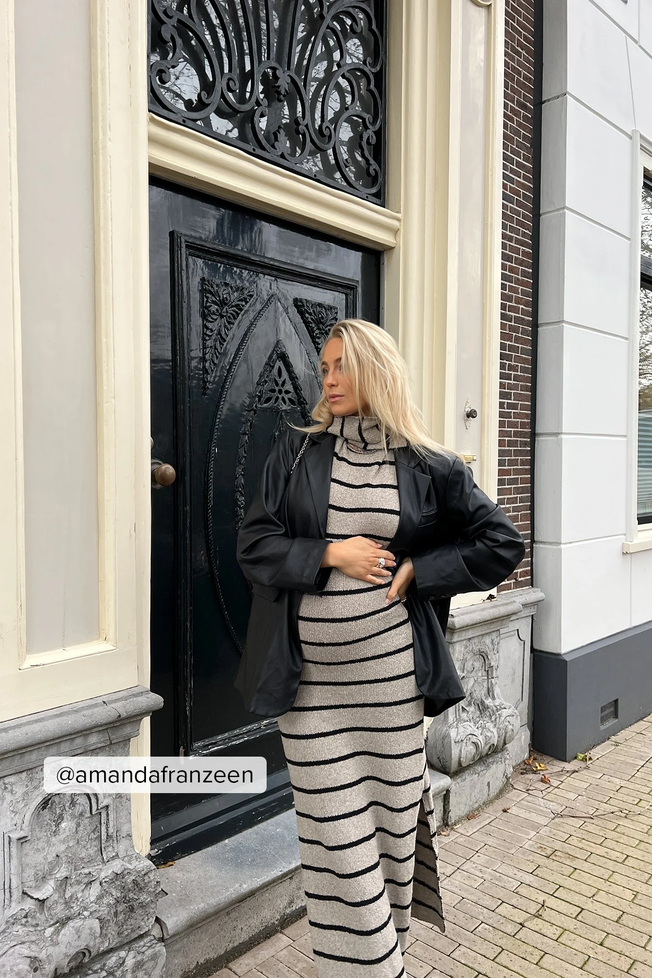Maxi übergroßer PU-Blazer