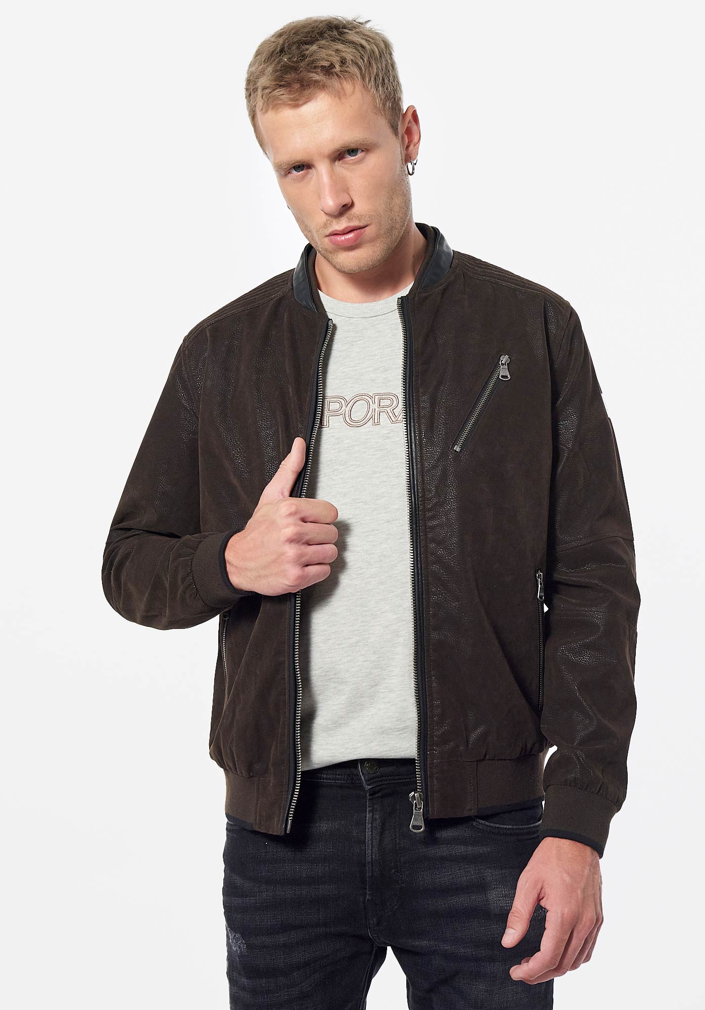 SIGO   Blouson marron Homme