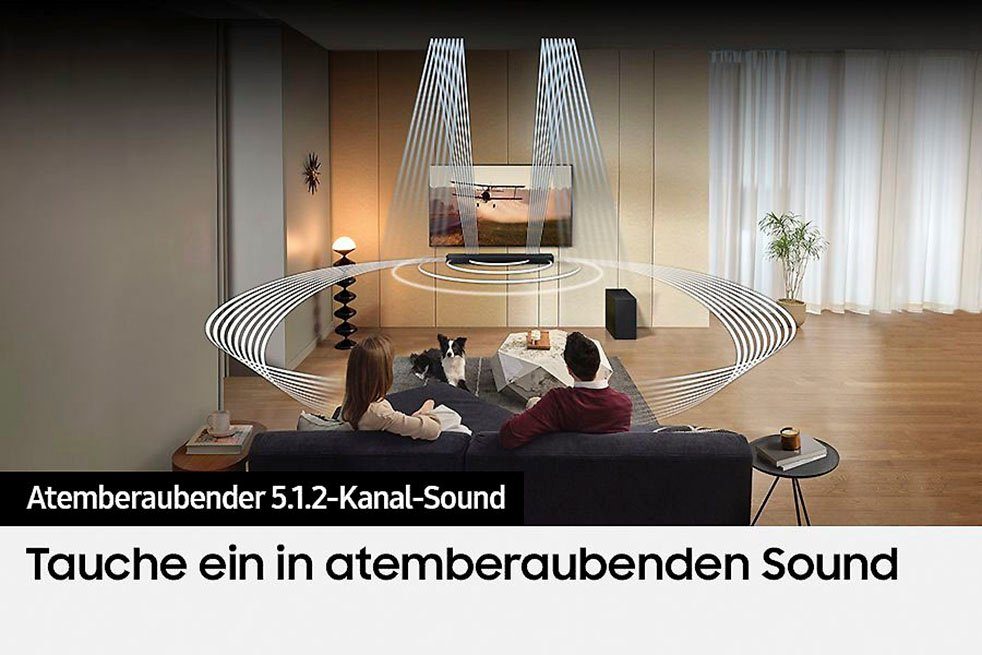 Samsung HW-Q810GC Soundbar (360 W, 5.1.2-Kanal Sound System, Kabelloses Dolby Atmos & DTS:X)