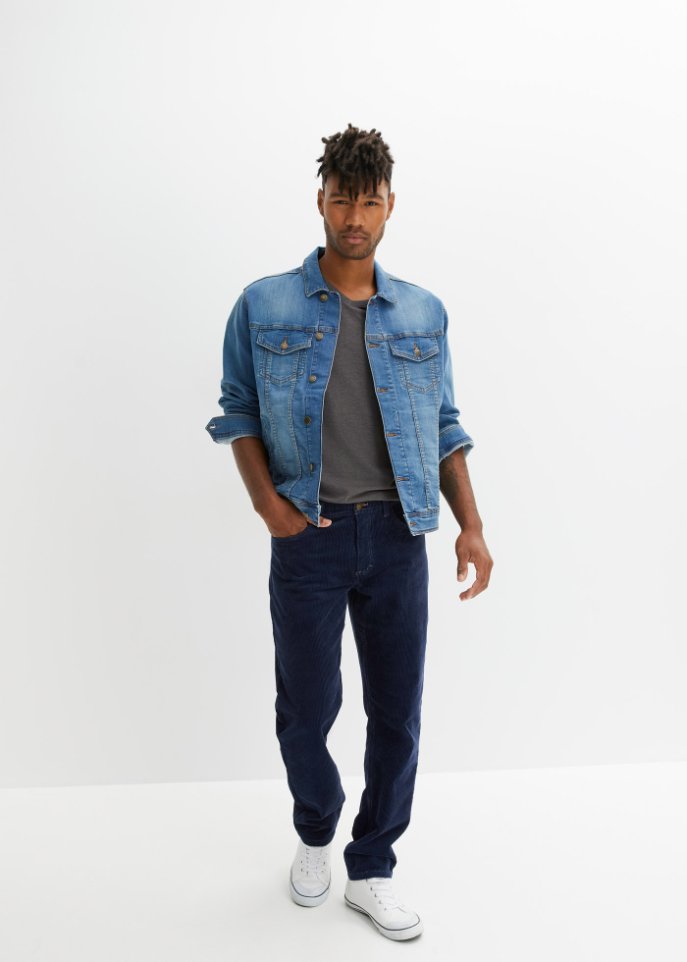 Regular Fit Stretch-Cordhose, Straight