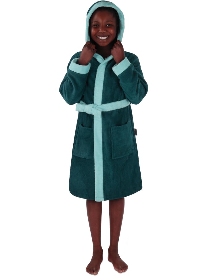 normani Kinder Bademantel aus Bio-Baumwolle Elounda in Blau günstig kaufen