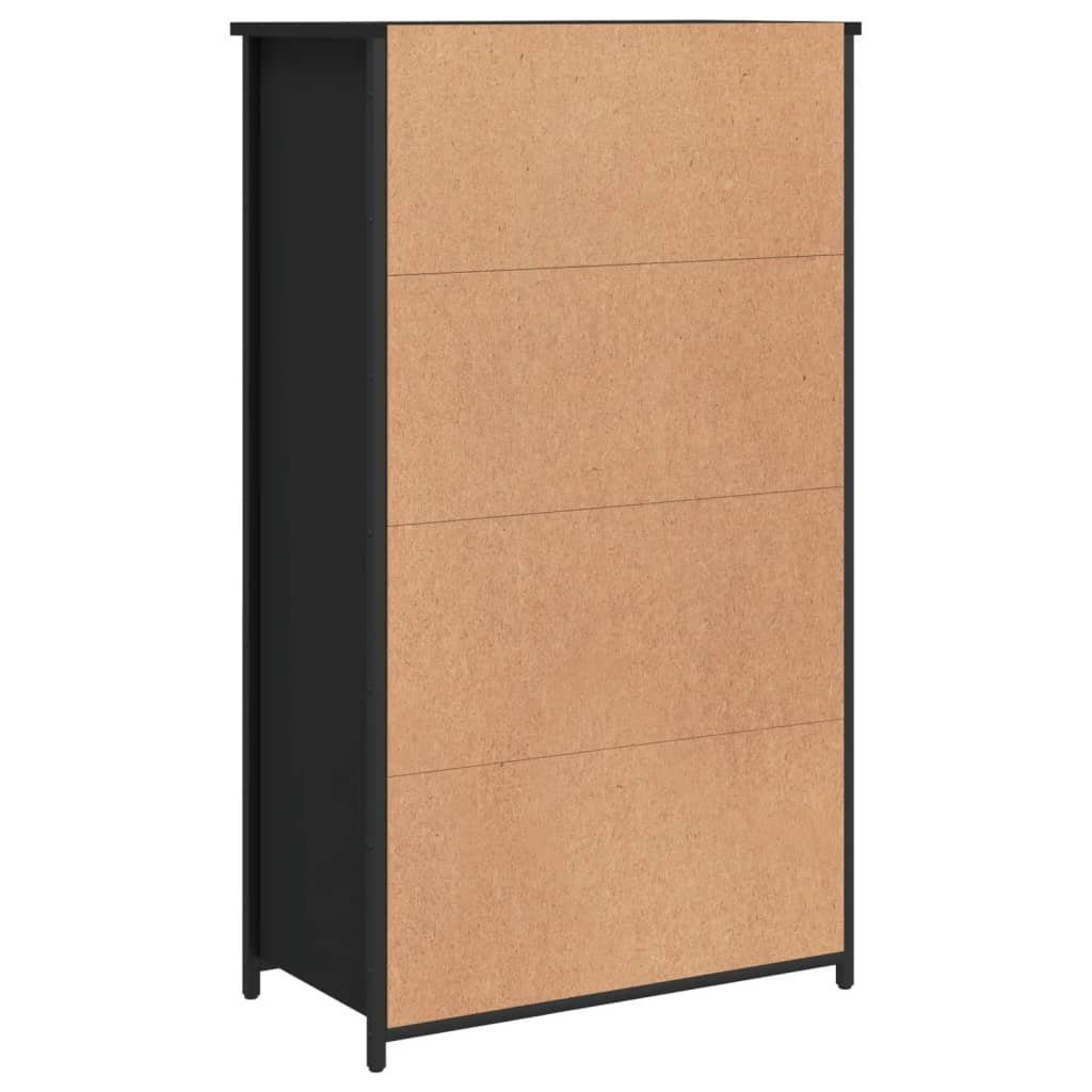 vidaXL Anrichte Highboard Schwarz 62x32x106,5 cm Holzwerkstoff Glas Vitrine
