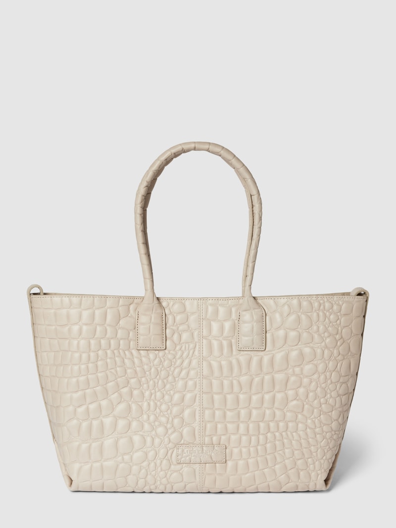 Shopper mit Label-Detail Modell 'Chelsea' in offwhite