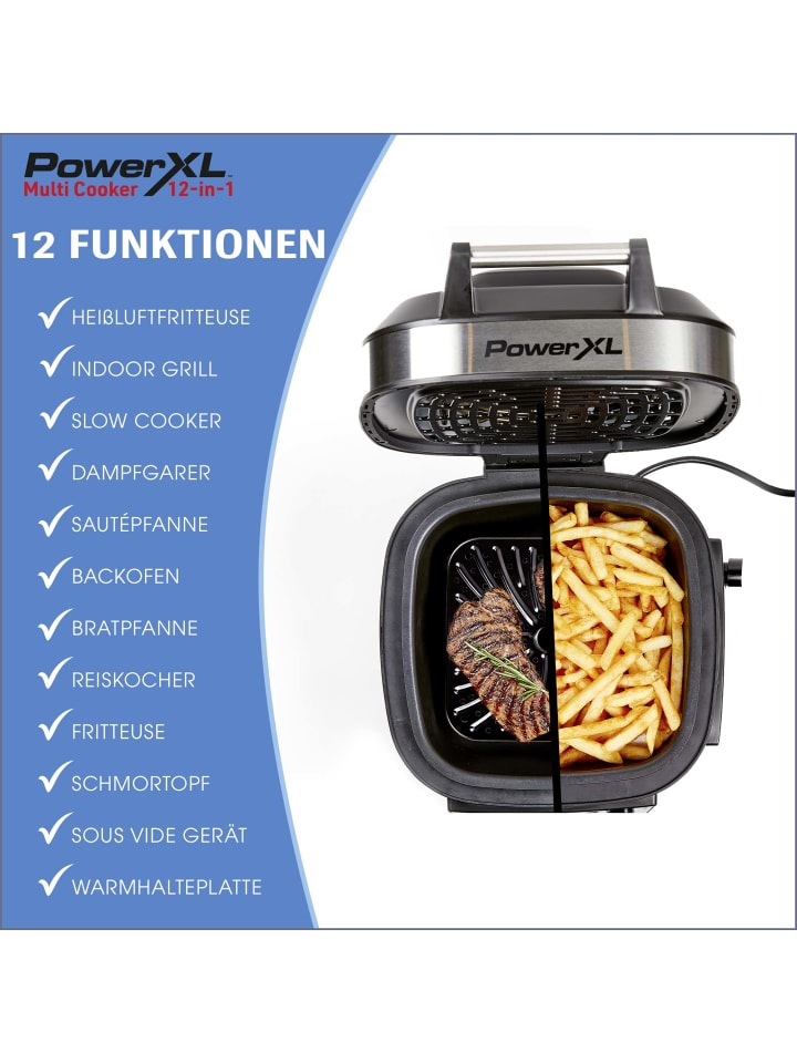PowerXL 12in1 Multifunktionskocher Multicooker in Silber günstig kaufen onesize