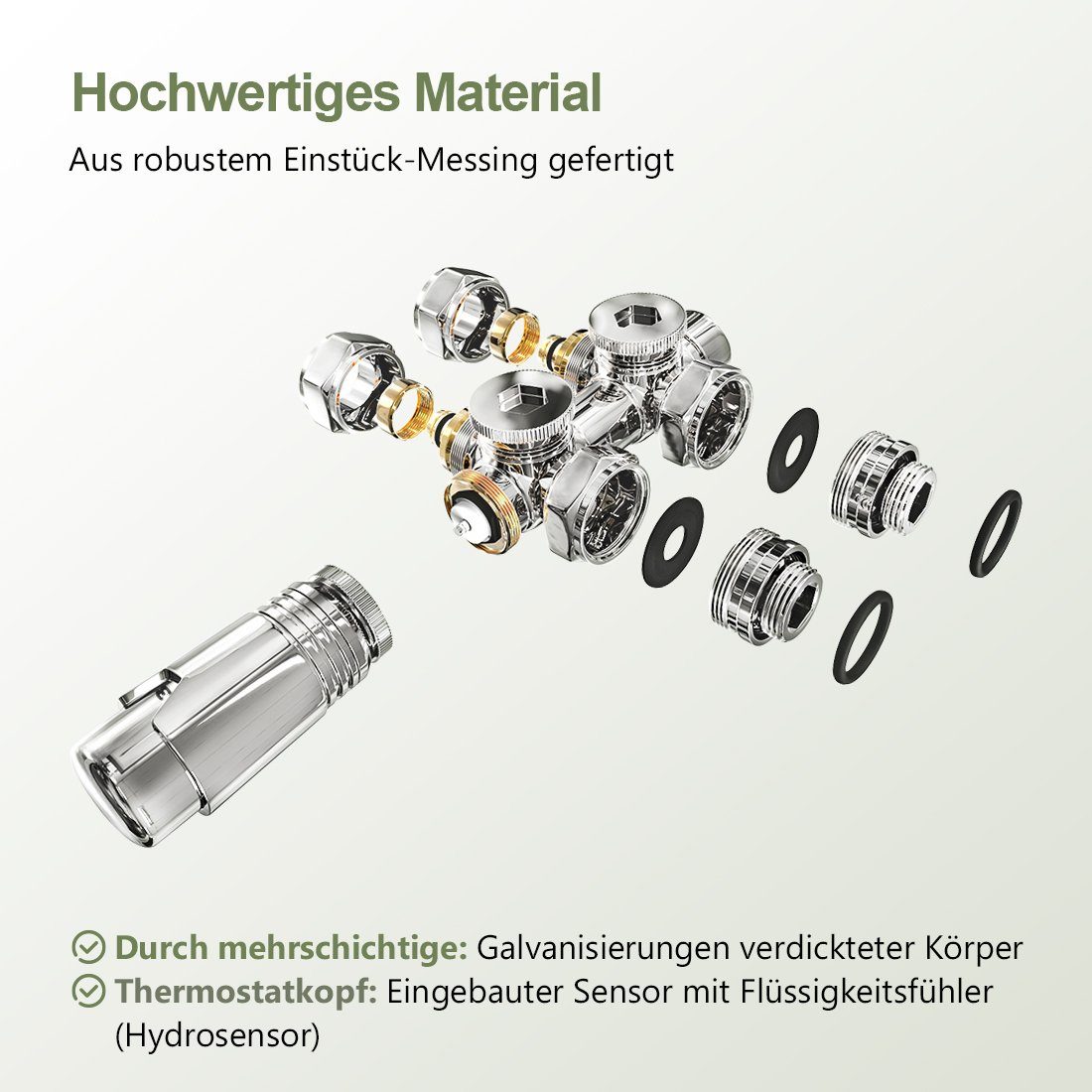 S'AFIELINA Heizkörperthermostat Multiblock Set für Heizkörper Anschlussarmatur für Badheizkörper, (1 St) Thermotstat Hahnblock Ventil Heizungszubehör Eck- und Durchgangsform