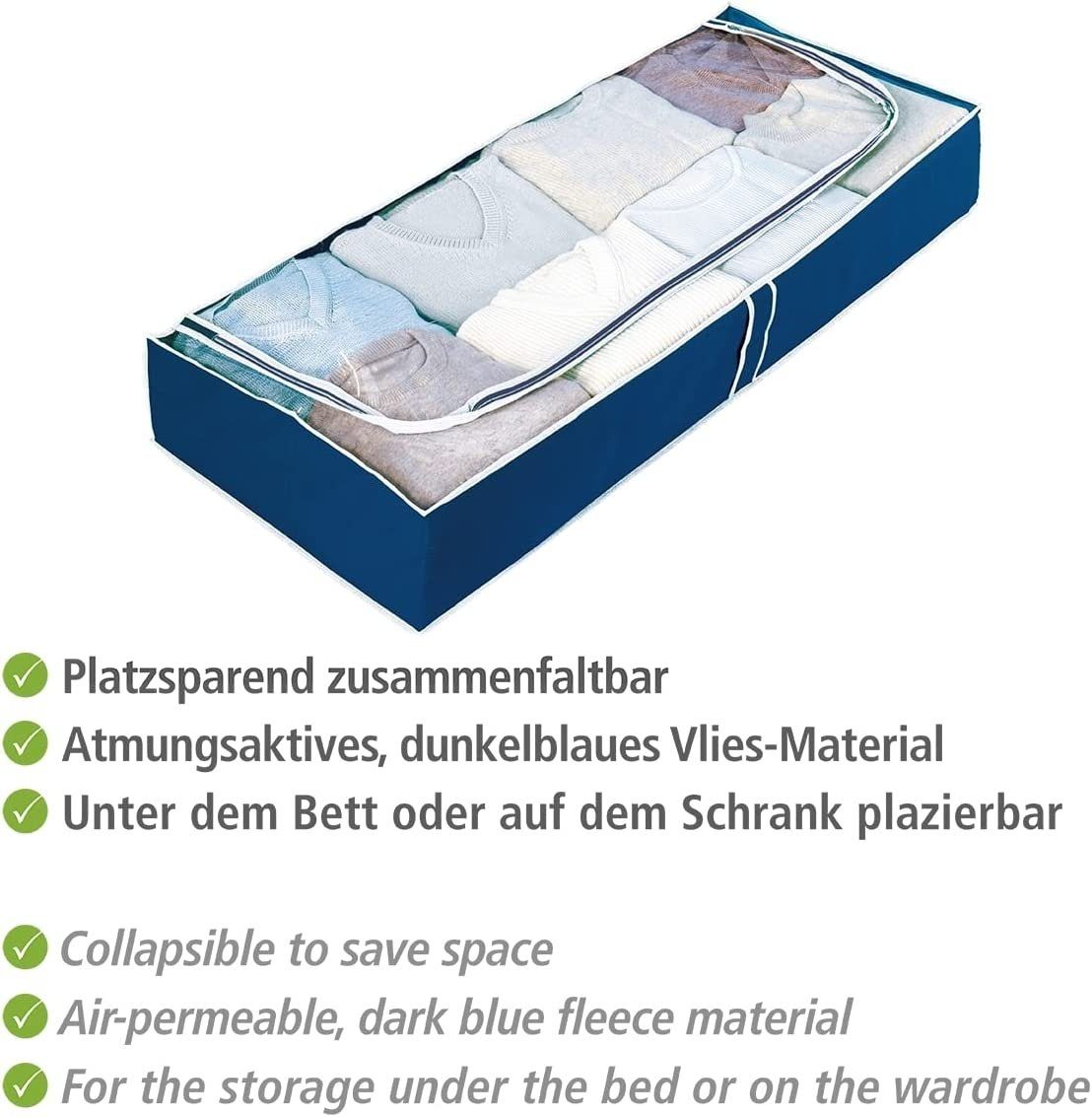 WENKO Unterbettkommode, Unterbettkommode Air, Aufbewahrungstasche Textilien, mit Sichtfenster