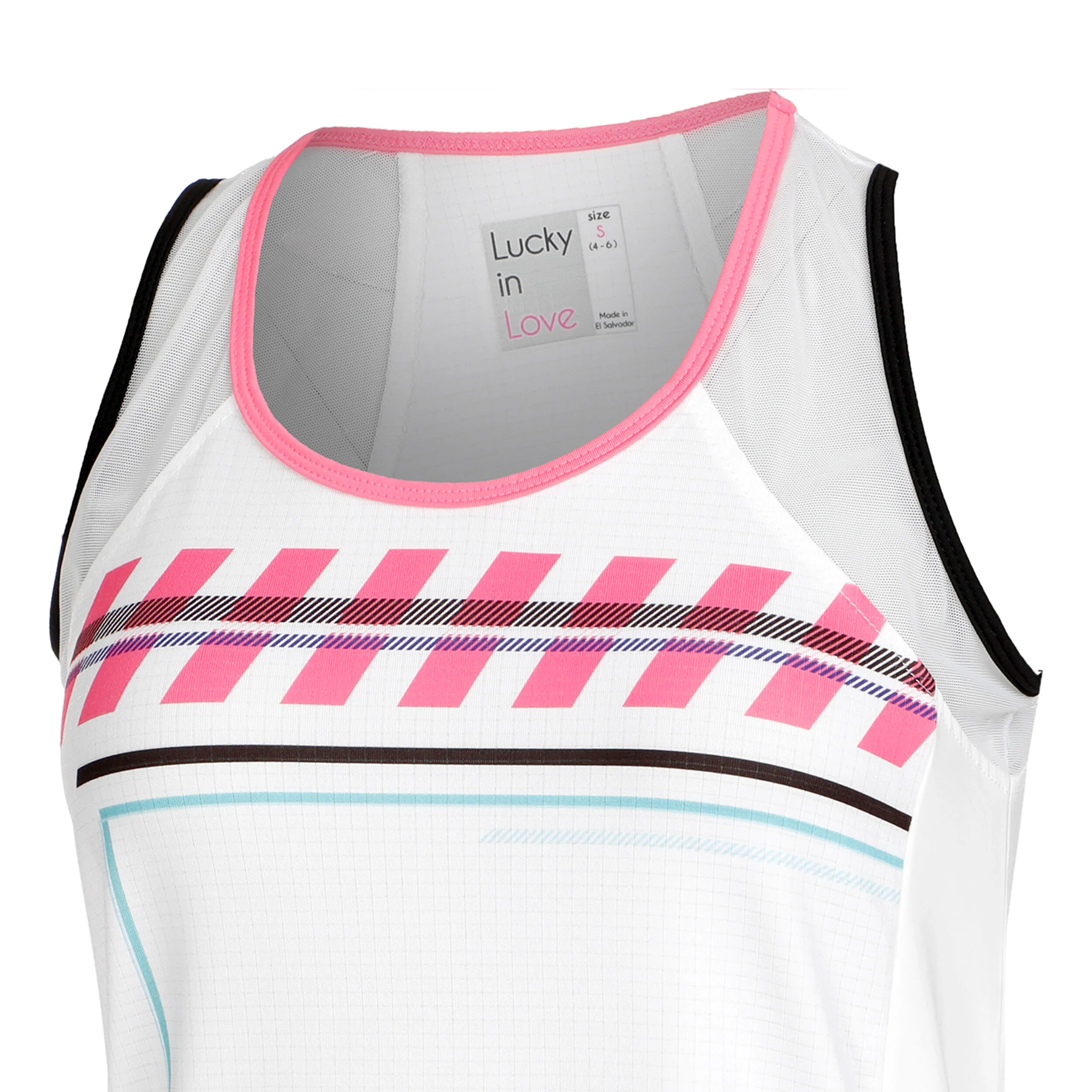 Hit The Line Tank-Top Damen - Weiß, Mehrfarbig