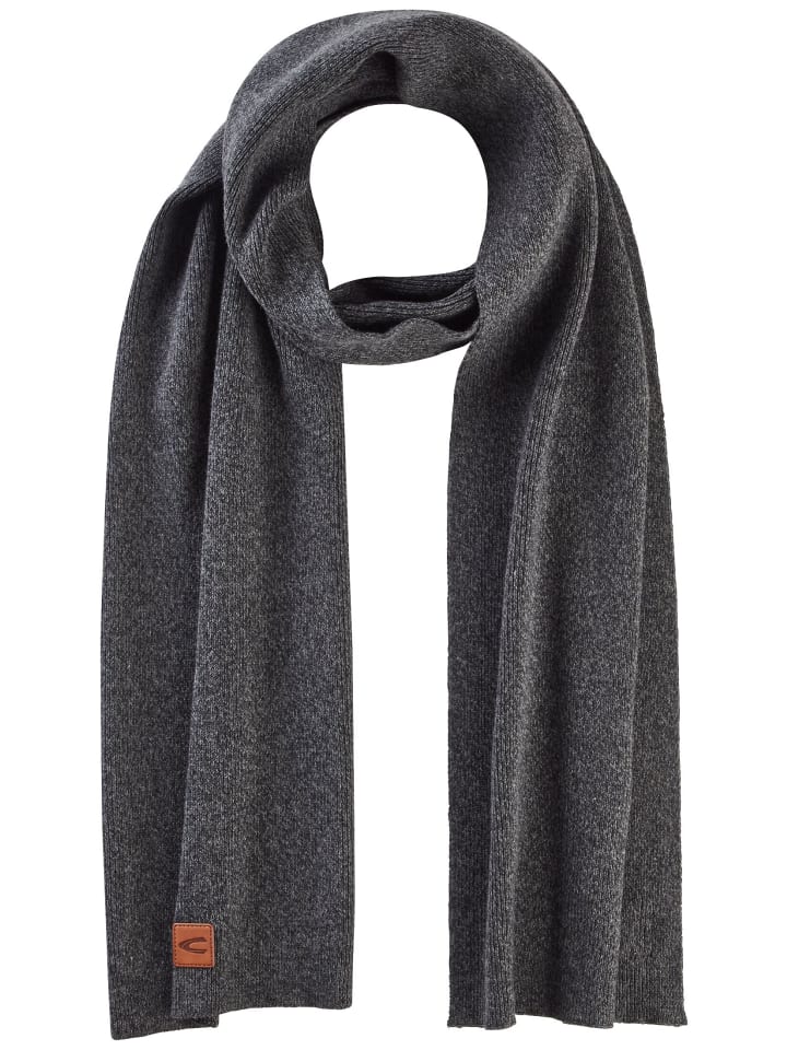 Camel Active Strickschal aus Baumwoll-Mix in Asphalt günstig kaufen onesize