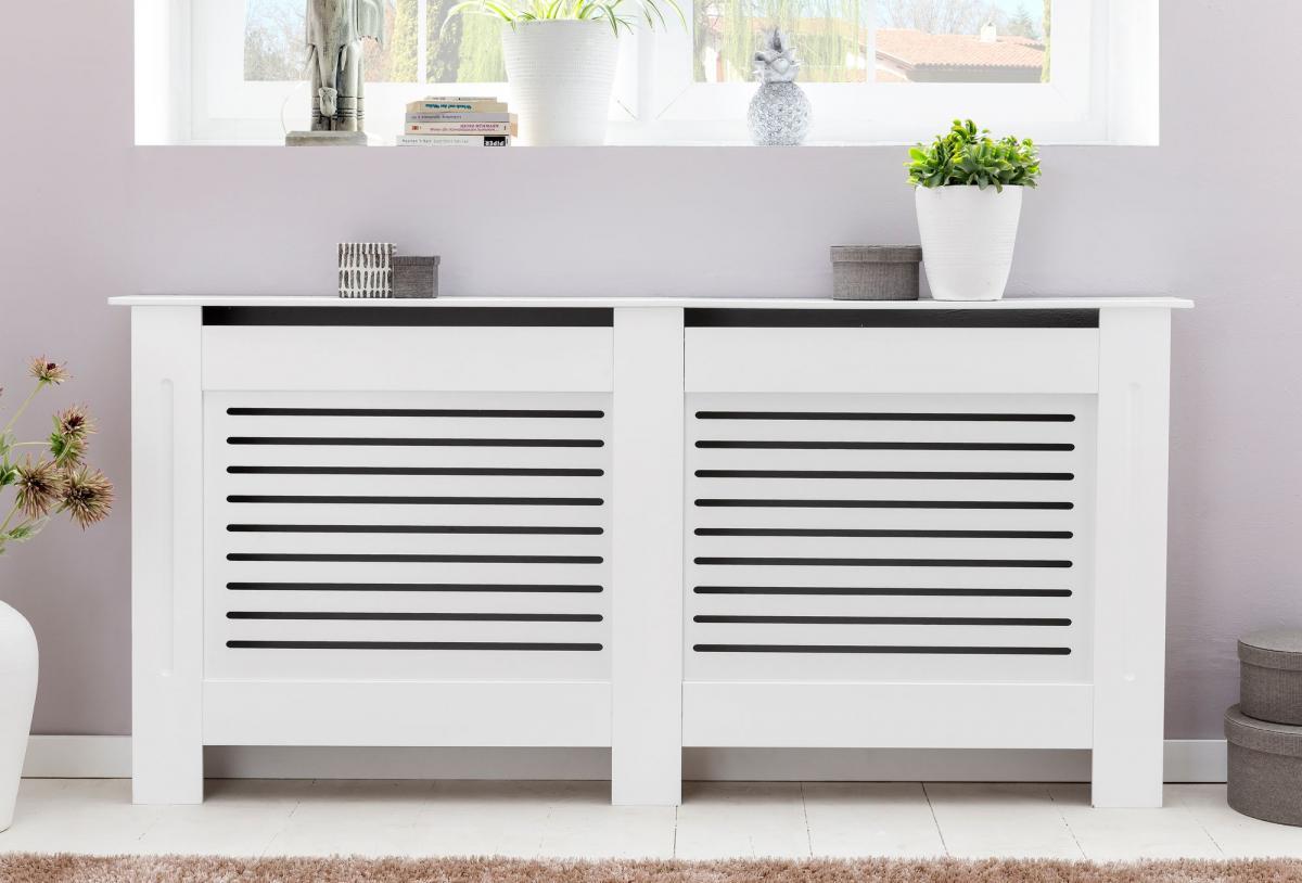 Wohnling Design Heizkörperverkleidung Weiß 152x83x19 cm