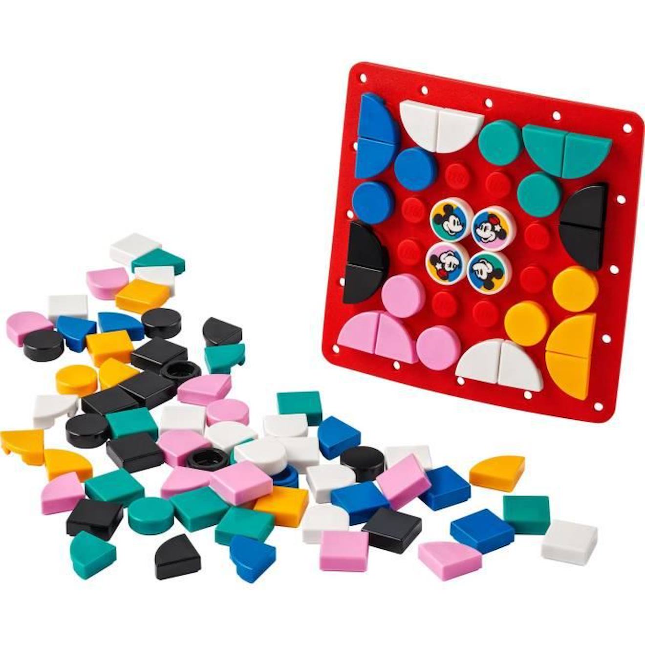 LEGO DOTS 41963 Plaque à Coudre Mickey Mouse et Minnie Mouse, Fabrication de Bijoux Enfants rouge