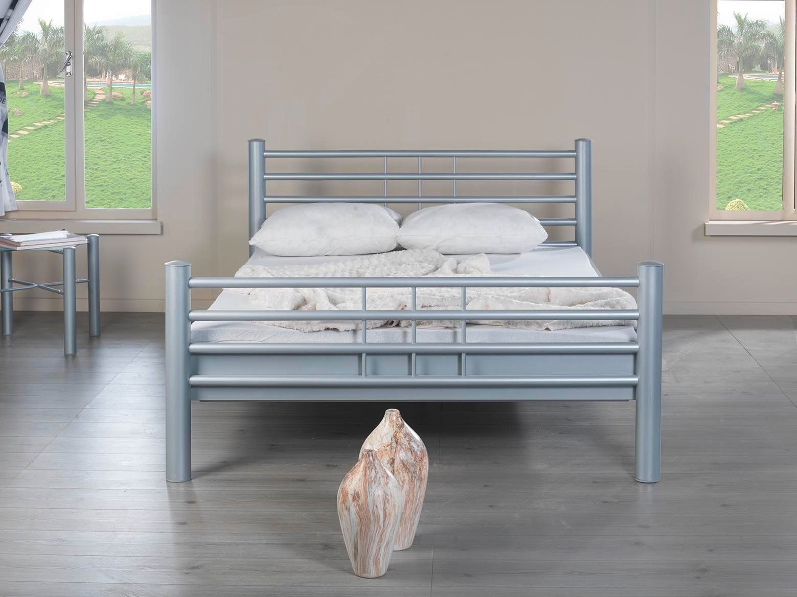 BedBox Metallbett Lea, traumhaft klassisches Bett, stabil und langlebig, pulverbeschichtetes Metall