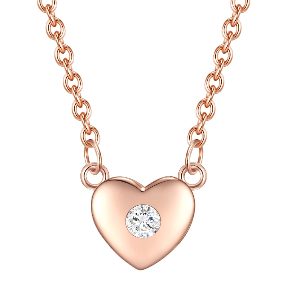 Rafaela Donata Collier en argent Coeur Argent sterling Oxyde de zirconium (CZ) en Or rose collier