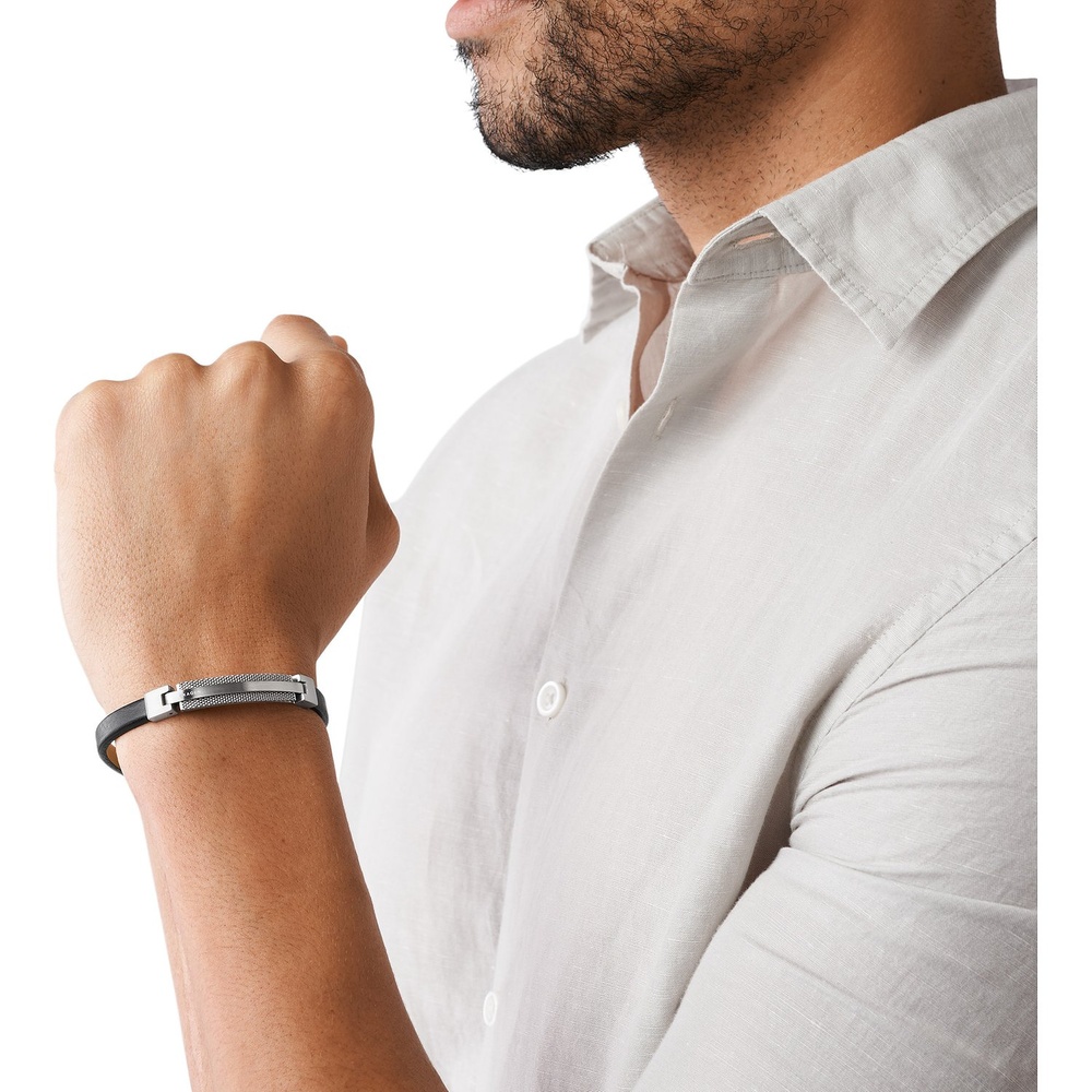 Skagen Bracelet Cuir, Acier inoxydable Bracelet