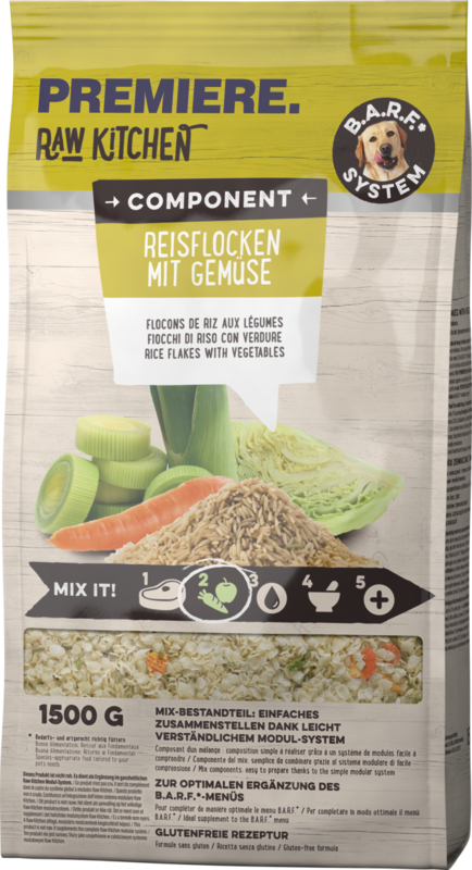 PREMIERE Ergänzungsfutter & Aufzucht PREMIERE RAW KITCHEN Reisflocken mit Gemüse 1,5kg