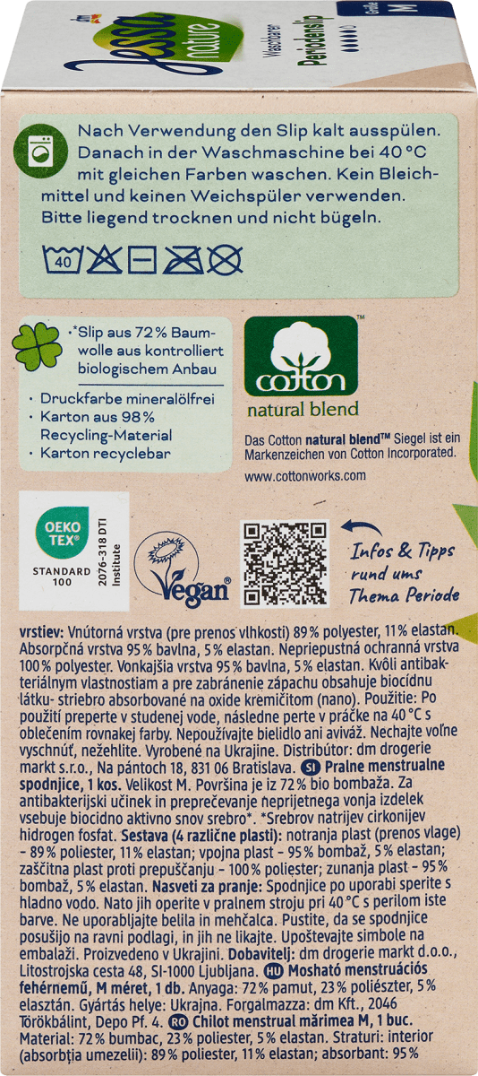 Periodenunterwäsche Slip schwarz Gr. M nature, 1 St