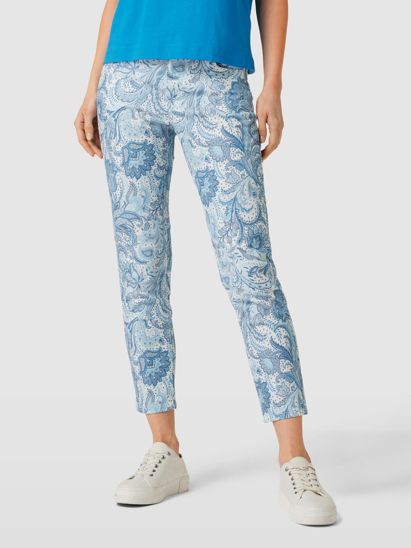 Hose mit Allover-Muster Modell 'ORNELLA' in blau