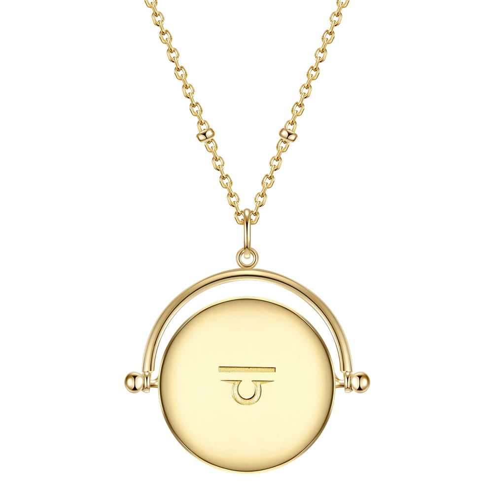 Glanzstücke München Collier en argent Zodiaque Balance Argent sterling Oxyde de zirconium (CZ) en Or  collier
