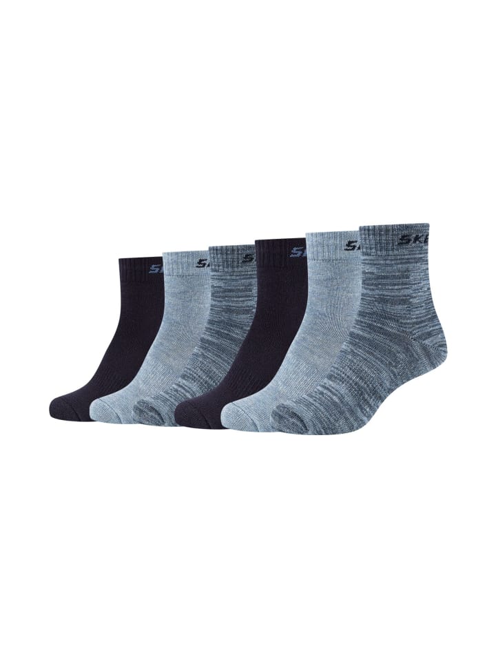 Skechers Socken 6er Pack mesh ventilation in stone mouliné günstig kaufen 27-30