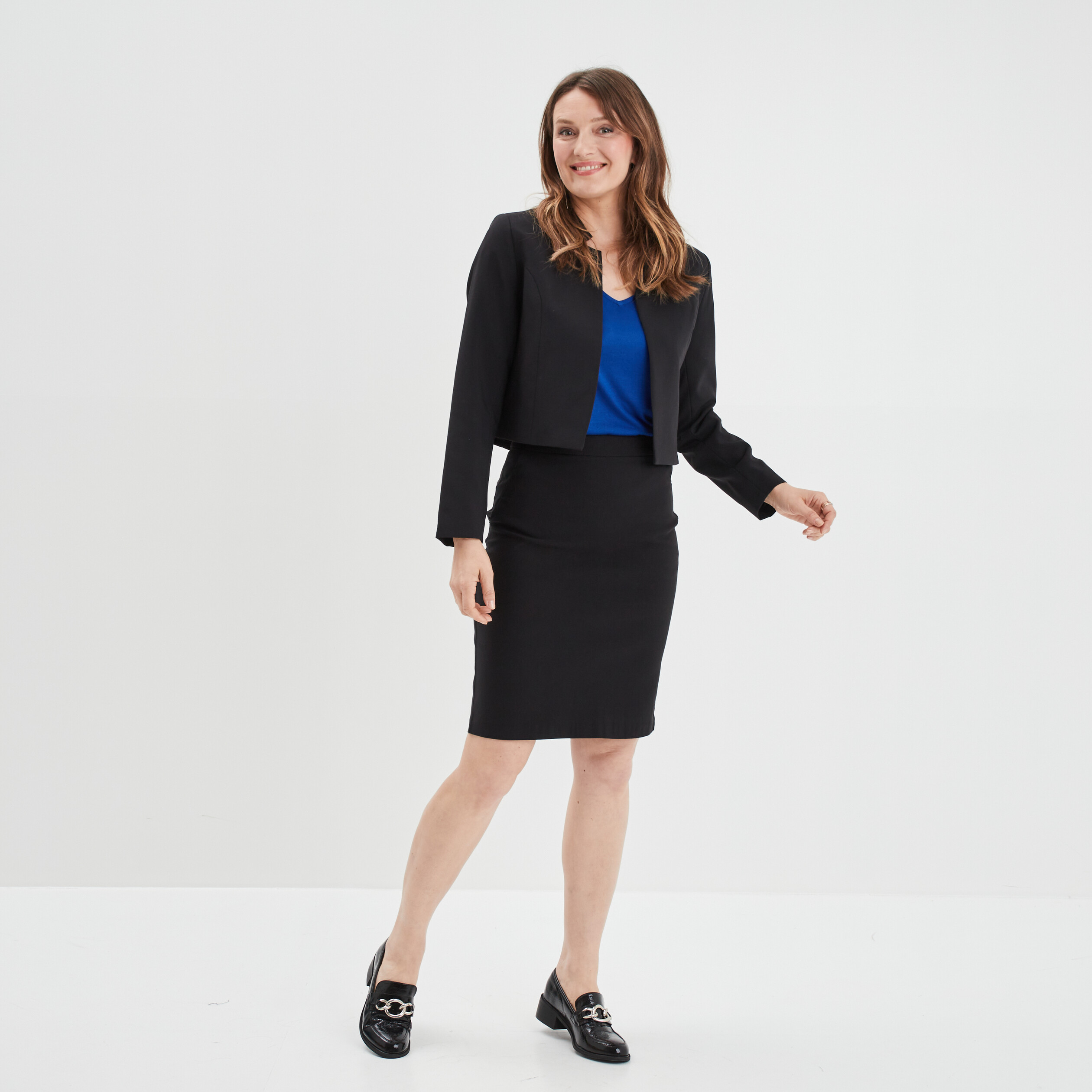 Veste doublée ajustée courte Mosquitos noir femme | La Halle