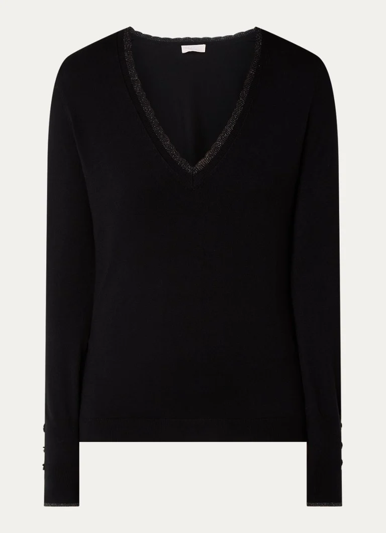 Sweter Liu Jo z cienkiej dzianiny ze wstawkami z lureksu.