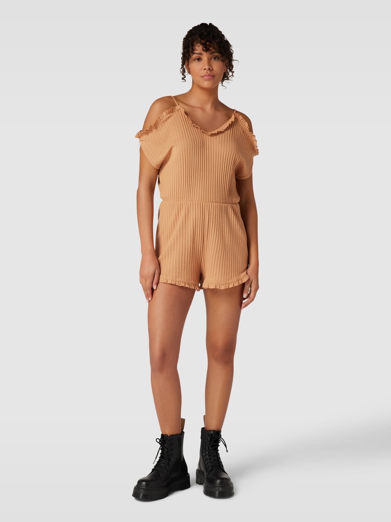 Playsuit mit Strukturmuster Modell 'BREEZE' in camel