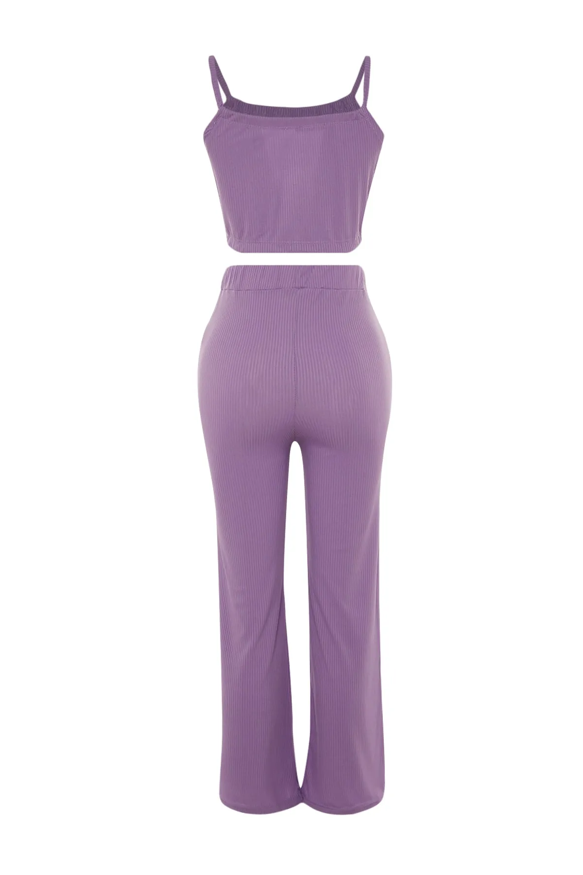 Trendyol Collection  Lila kurzes Set aus Oberteil und Unterteil aus Strick TWOSS21AU0204