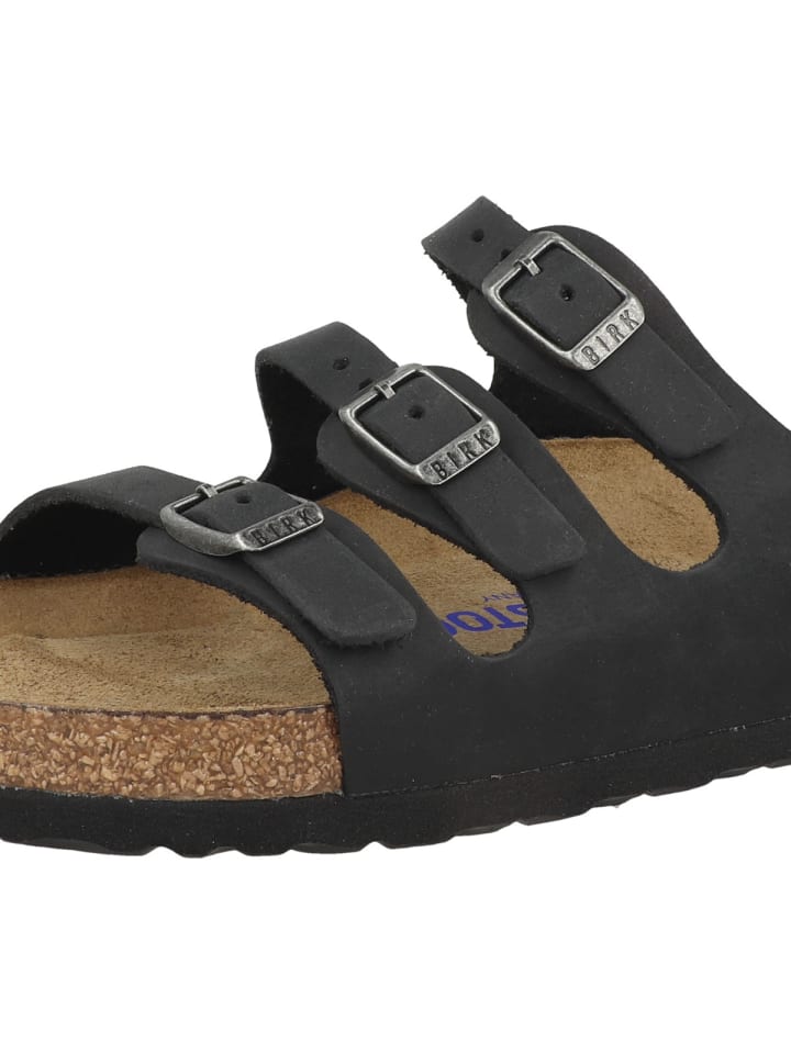 Birkenstock Sandale Florida SFB geöltes Nubukleder Weichbettung normal in schwarz günstig kaufen