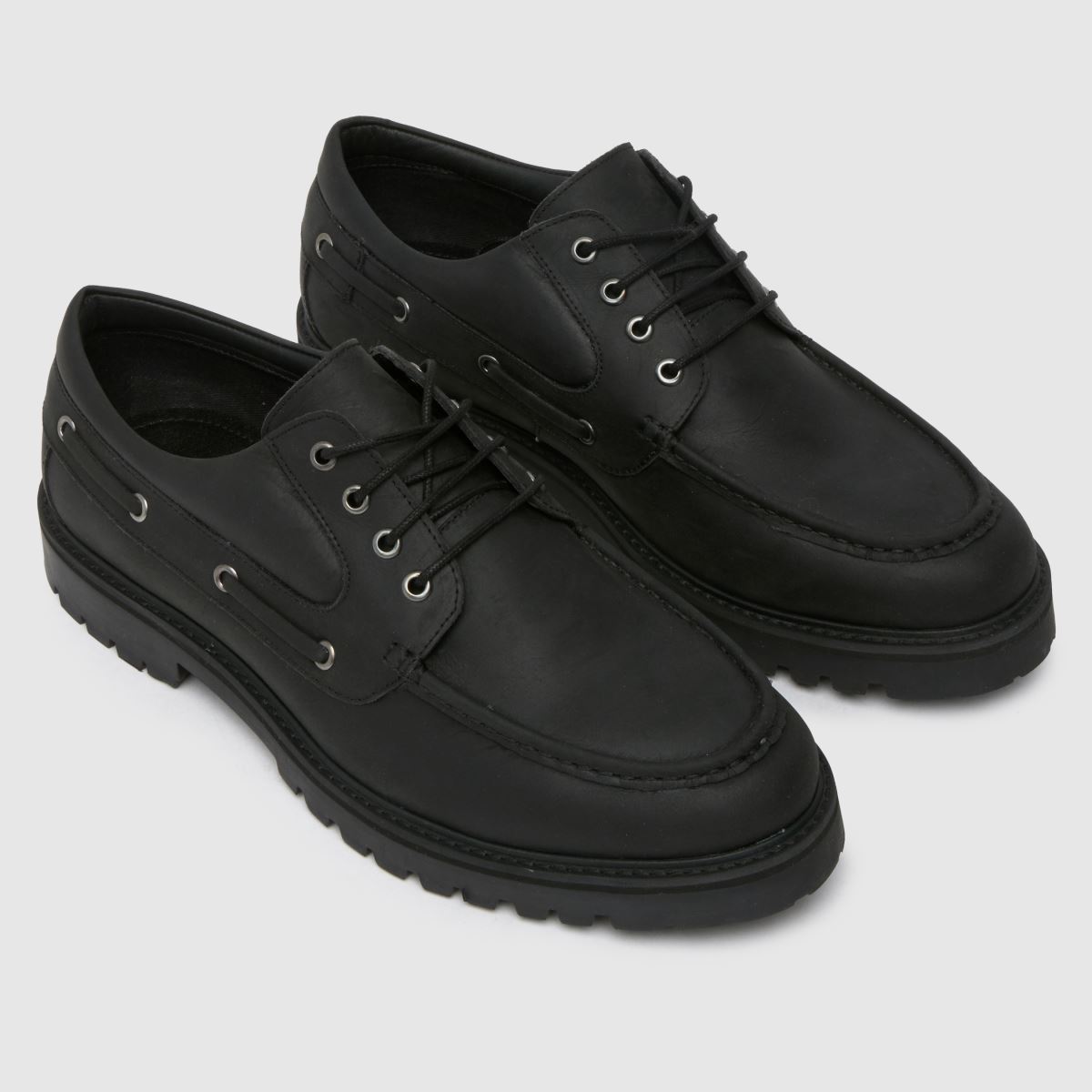 Schuh Patrick – Svarta läderskor med snörning