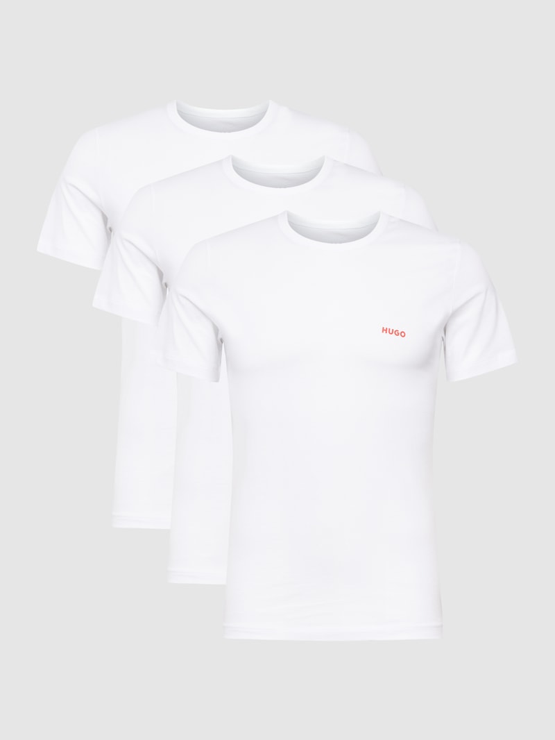 T-Shirt mit Logo-Print im 3er-Pack in weiß