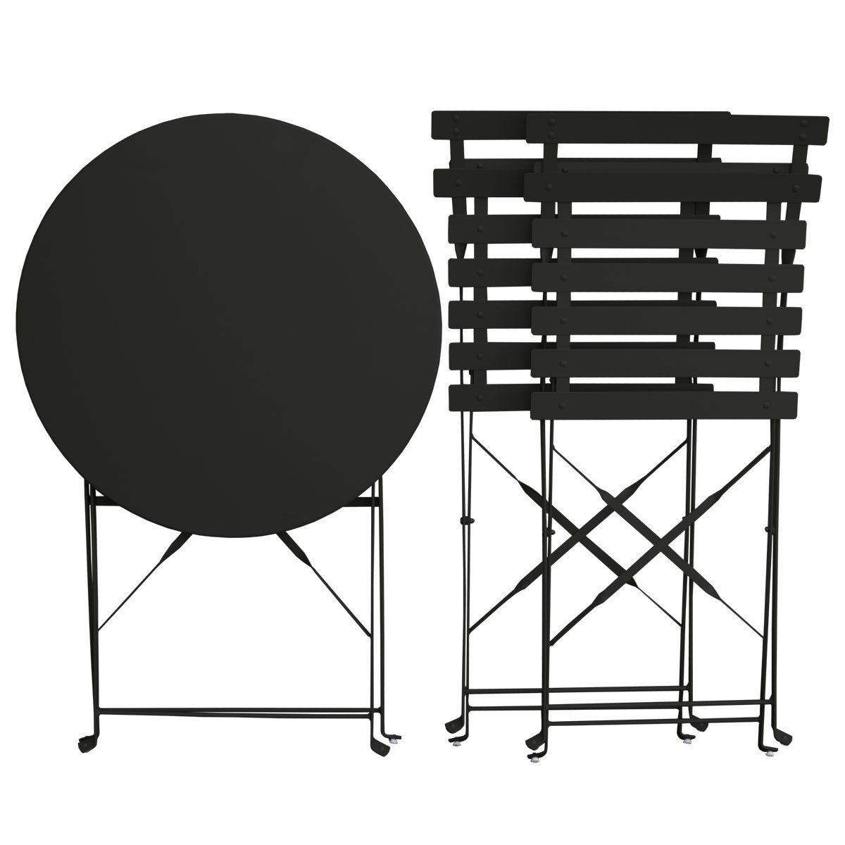 SVITA Balkonset Bistro-Set, (Set, 3-tlg., Bistro-Set), Tisch mit 2 Stühlen, Klappbar, Pflegeleicht, Witterungsbeständig
