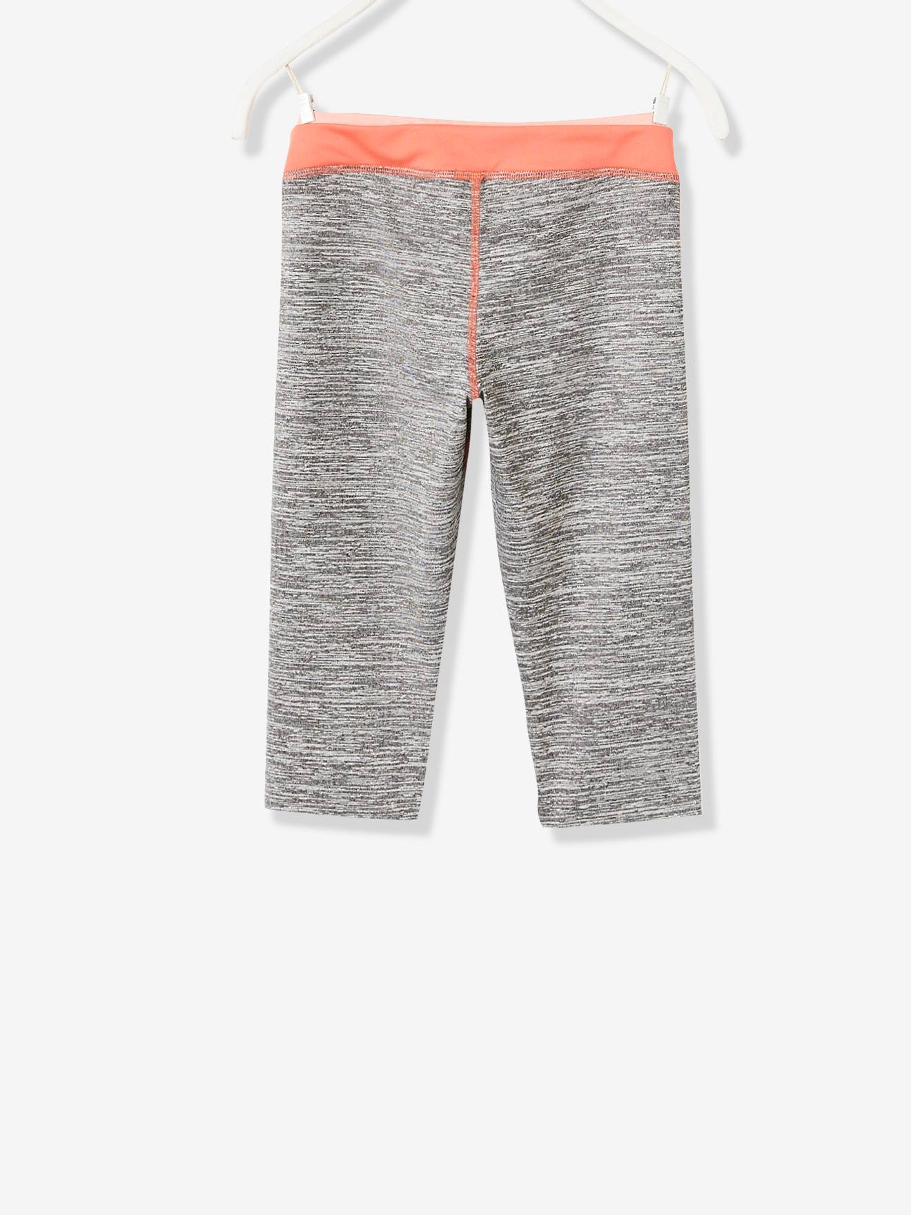 Legging corsaire sport fille gris chiné