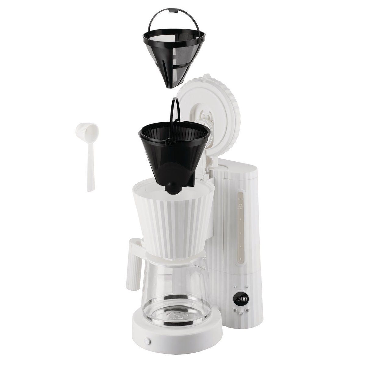 Alessi Filterkaffeemaschine Filterkaffeemaschine Plissé - Farbwahl, 1.50l Kaffeekanne, Kabellänge 1m, europäischer Stecker