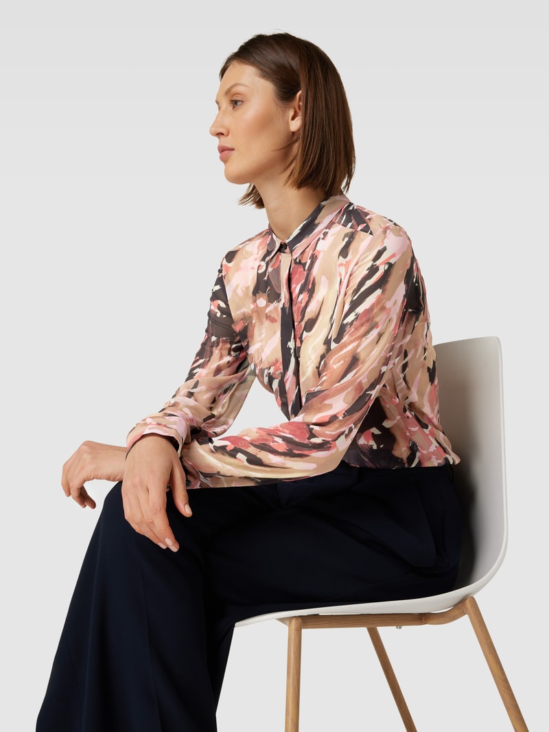 Bluse mit Allover-Muster in sand