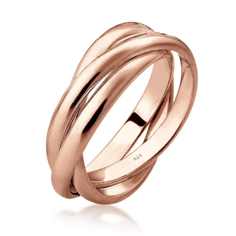 Elli Elli Bague Femmes Trio Enroulement Basique en Argent Sterling 925 Bague