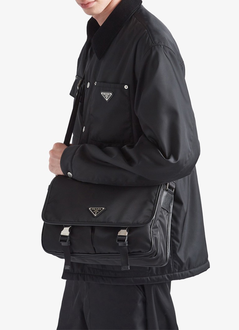 Prada Re-Nylon kabelka přes rameno s koženými detaily